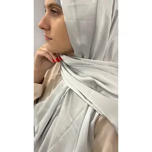 Satin Silk Hijab - Light Gray