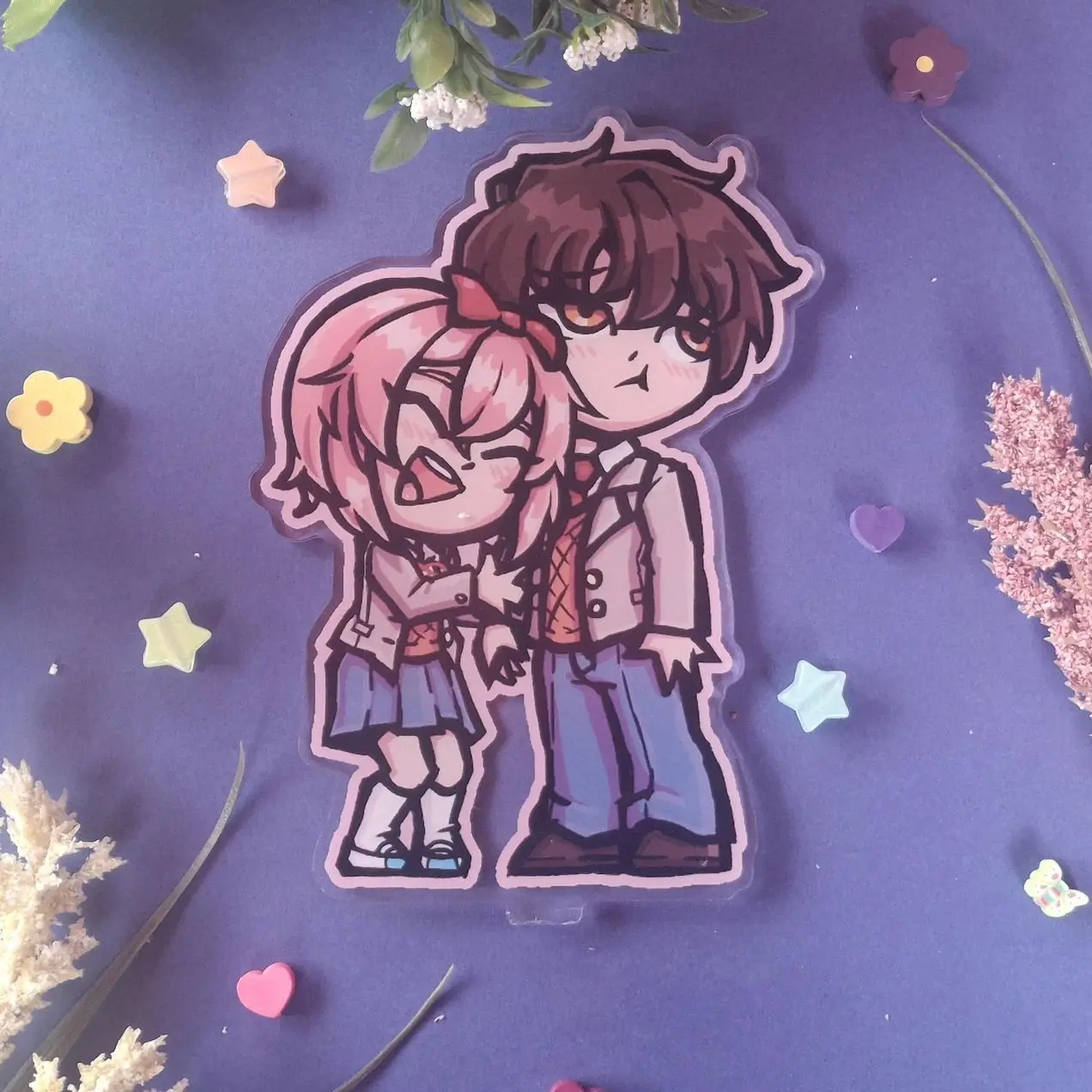 DDLC MC and Sayori Acrylic Standee - Doki Doki Literature Club!