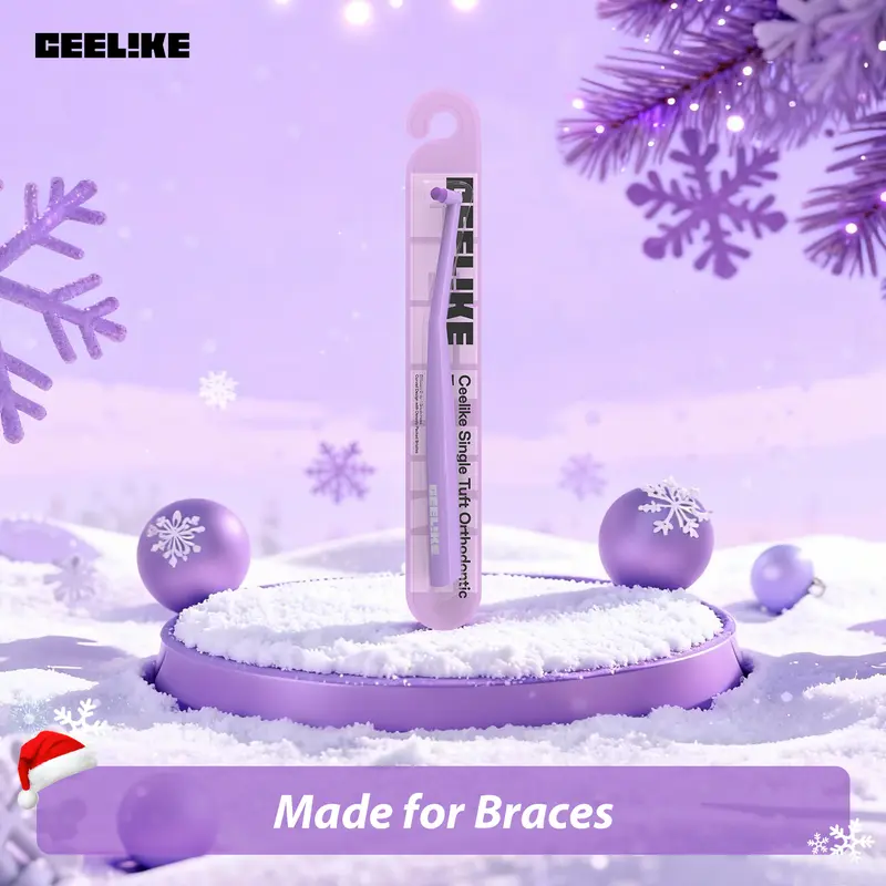 CEELIKE End Tuft Toothbrush - Single Tuft Orthodontic Toothbrush with Soft Bristles & Pointed Tip for Braces Cleaning Gentle Oral Care Non-Medical