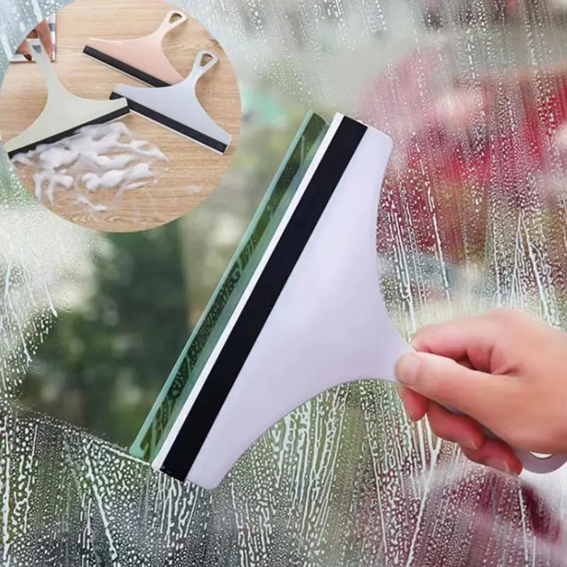 Household T-Type Soft Rubber Squeegee with Handle - Brand New 100% Soft Rubber, 22x19.5cm ABS Durable Hand Wiper, 35g, Elegant Nordic Color, for Window, Kitchen Cleaning, 35 G, Kitchen/Bath