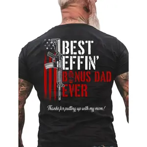 Effin’ Bonus Dad Ever Vintage T-Shirt, Funny Stepdad Shirt, Father’s Day Gift, Bonus Dad Appreciation Tee, Classic Unisex T-Shirt, Menswear Top Cotton Casual Crewneck Womenswear Essential Graphic Trend Piece Summer Tshirt