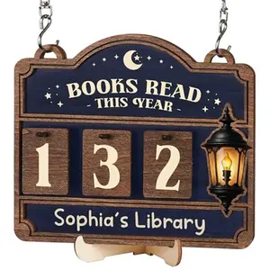 Books Read This Year Counter Valentines Day Gifts For Women Readers, Personalized Book Counter Tracker Bookshelf Decor, Bookish Gifts Accessories For Book Lovers, Bookworm, Bookclub Stocking Stuffers