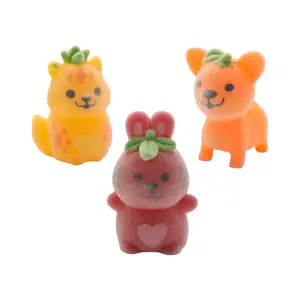 Mini Flocked Cute Fruit Animals – 24 Pc.