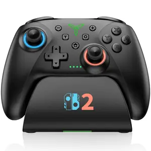 Switch 2 Controller for Nintendo Switch 2/Switch/OLED/Lite, Wireless Switch Controller with Charging Dock, RGB Switch Pro Controller with Hall Effect, Macro, Turbo and Vibration