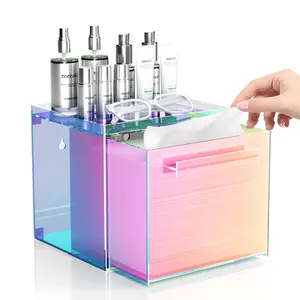 Rainbow Disposable Facial Towel Storage Box  Towel Container Compatible with Clean  Club Clean Towel XL Wall-Mounted  Towel Organizer with Drawer(Excluding Facial Towels)