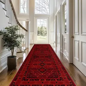 Bohemian Long Boho Runner Rug, Soft Durable, Home Decor for Living Room Kitchen Bedroom Balcony, Indoor Outdoor Print Mat