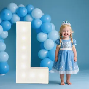 3FT/36 Inch Light Up Marquee Letter A-Z, White Frame KT Board Plug-in with Bracket White LED Decorative Light for Birthday Party Anniversary Decoration (L)