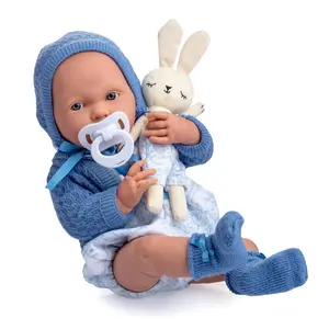 JC Toys  La Newborn All-Vinyl Baby Doll Set with Accessories, Royal Blue - 17 in.