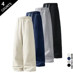 “4-Pack/4 Counts” 4-piece set of high-quality straight athletic pants in vibrant solid colors, suitable for all seasons