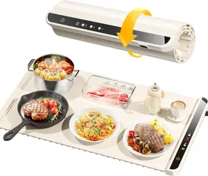 Food Warming Mat - 5s Rapid Heating Electric Warming Tray with 3 Temp Setting, Easy to Clean, Foldable Sillicon Warming Mat for Food, for Buffet, for Party, for Thawing