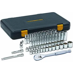 Gear wrench 56 pieces 3/8 "driver 6-point 120XP mechanical tool kit, standard and depth, SAE/metric -80550P