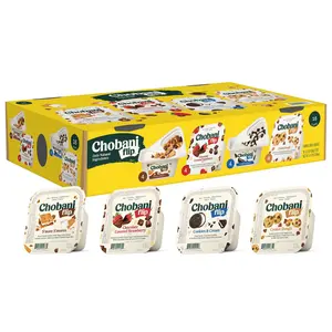 Chobani Flip Low-Fat Greek Yogurt Variety Pack 4.5 oz 16 ct Creamy Protein-Rich Yogurt with Mix-Ins for Crunchy Flavor Real Ingredients No Artificial Flavors - Chocolate, Milk