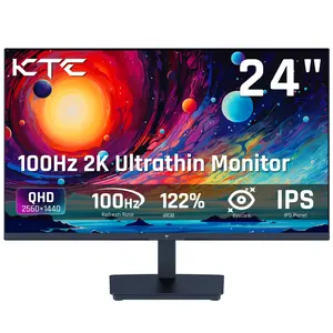 KTC 24" 2K QHD IPS 100Hz Computer Monitor, 2560*1440 1300:1 Contrast, HDR 10 Anti-Blue Light Screen, 122% sRGB, Adaptive Sync, HDMI2.0/DP/Earphone for Gaming and Office Working H24T27