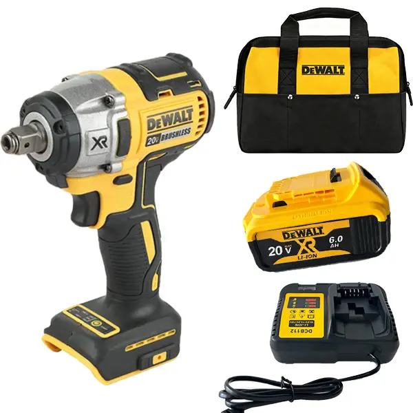 DEWALT DCF880 1/2 in Drive Impact Wrench for Mechanics & Construction, 0-2300 rpm, 150 ft-lbs Torque, 5.7 inch Compact Body, Variable Speed Trigger, 3 LED Lights, Ergonomic Grip, Belt Clip hex driver industrial work battery power cordless high tool