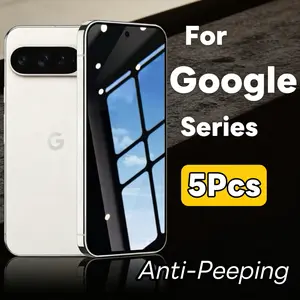 Google Pixel Series Privacy Screen Protector Film, Tempered Glass Protection, 5-Pack, Compatible with Google Pixel 10/9/8/7/6 Models
