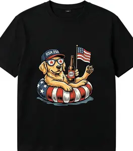 Funny Golden Retriever USA 250 Graphic Tee - Commemorative 2026 Patriotic Premium Cotton T-Shirt tiktokshopspringglowup