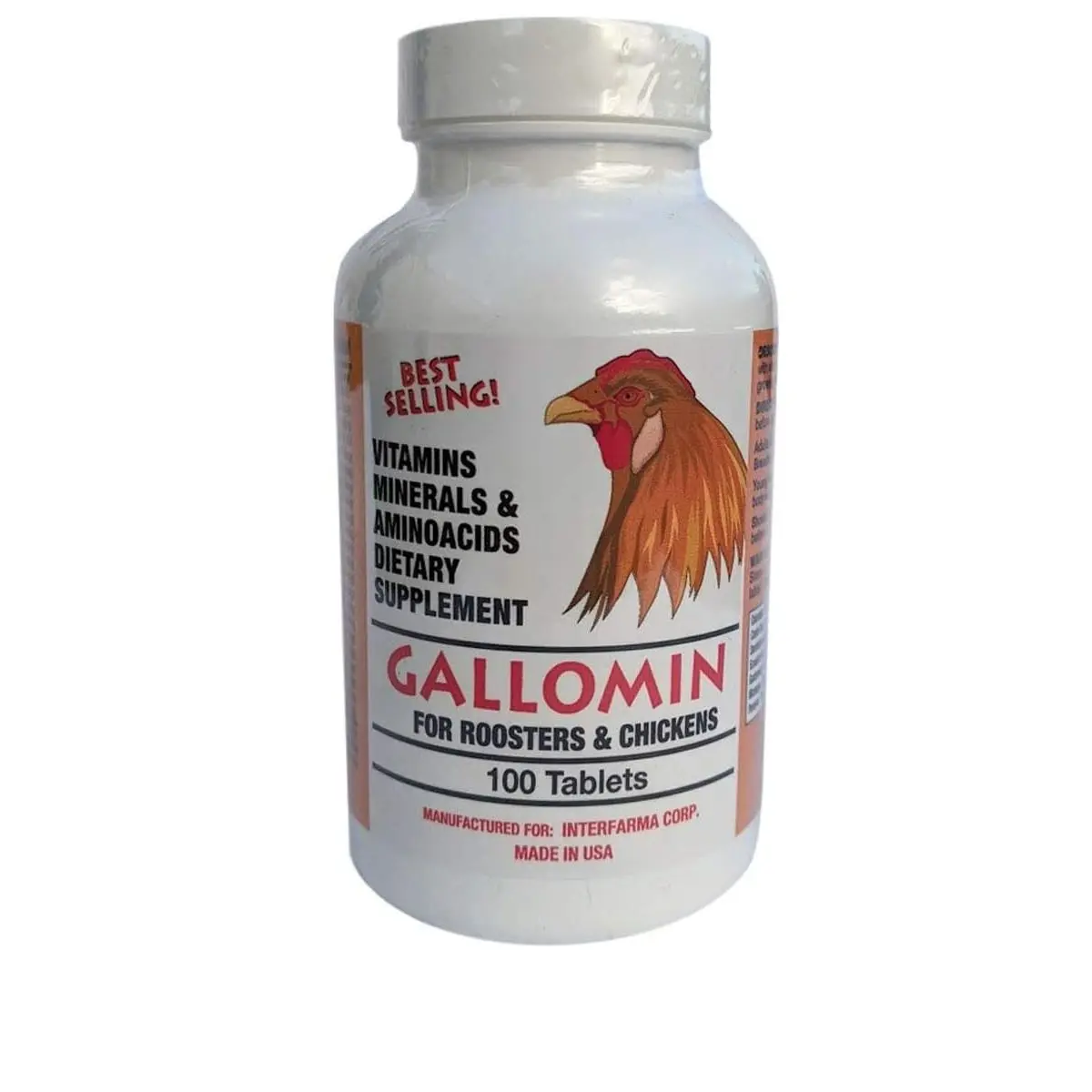 Gallominnn   for Roosters 100 Tablets Poultry Multivitamin Supplement Daily Nutritional Support for Gamefowll  & Chickens