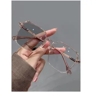 Unisex Anti Blue Light Square Frame Eyeglasses, Stylish Eye Protection Fashion Glasses, Anti-Fatigue Clear Lens for Work Study Gaming Phone, Ideal for Students & Office Daily Use