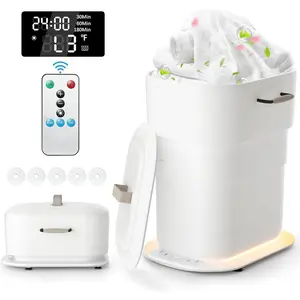 Foldable Towel Warmer 27L,Retractable Portable Towel Warmers Bucket, Time Setting & Auto Shut-Off, 3 Heat Levels with Lighting,Heats Towels/Robes/Blankets, Ideal for Bathroom (White)