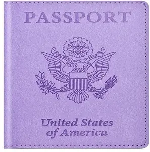 Passport and Vaccine Card Holder Combo Purple Passport Wallet with Vaccine Card Slot for Women and Men Durable Lightweight Travel Document Organizer