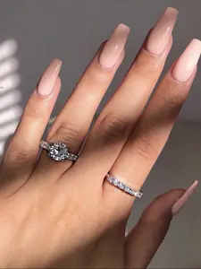 Elegant Women's Zirconia Ring Set, Engagement Ring Set, Wedding Rings, Wedding Engagement Jewelry, Perfect for Valentine's Day, Weddings, Parties, Birthdays, Anniversaries & Anniversary Ring, All Seasons Wear