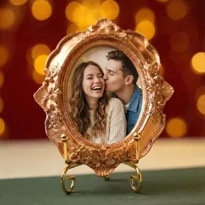 Personalized Photo Frame Gift for Couples, Custom Picture Frame with Stand, Valentine’s Day Couple Keepsake, Wedding Photo Decor