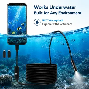 Multifunctional Borescope  , IP67 Waterproof Inspection Tool with 8 Adjustable LED Lights, 16.4ft Semi-Rigid Snake  for Car Repair, Home Appliance, Pipeline, Mold & Wiring Inspection, Gift for Boyfriend, Husband, Father outdo endoscope camera