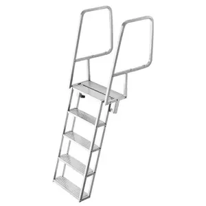 Removable Dock Ladder, Aluminum Alloy Pontoon Boat Swim Ladder, with Non-Slip Wide PP Steps, Weight Capacity, Quick Release Design, for Lake Swimming, Pool, Marine Boarding