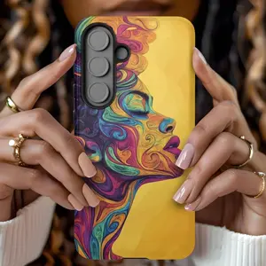 Swirl Portrait Galaxy Case Colorful Art for iPhone 17 16 15 14 13 12 11 Pro Max SS Galaxy S25 24 23 22 21 Ultra Plus FE, Summer Gift for Her