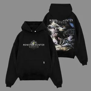 Monster Hunter World V2 Hoodie Shirt Premium Cotton, Monster Hunter World Fans, RPG Game Graphic Hoodie, Streetwear Hoodie Unisex Oversize Gift for RPG Game Lovers