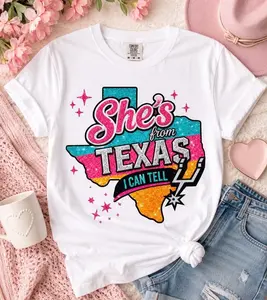San Antonio Inspired Tee, She's From Texas I Can Tell, Texas Basketball Team Inspired Shirt