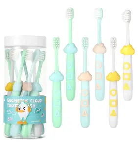 8Pcs Toddler Toothbrush, Cloud-Shaped Toddler Brush Teeth with Travel Covers, Suitable for Ages 2-12 (Multicolor)
