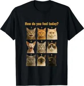 Funny Cat Mood Chart – How Do You Feel Today? T-Shirt