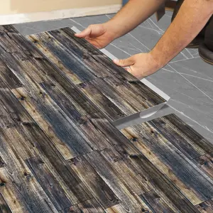 Self-Adhesive Waterproof Imitation Wood Floor Sticker Set, Wear Resistant Solid Wood Mosaic Design for Living Room & Bedroom Renovation