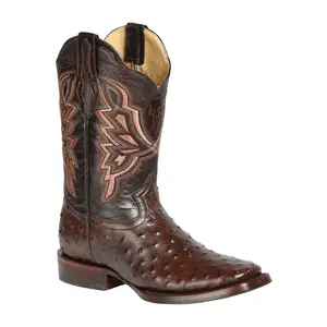 El General Rodeo Boot- Imit Avestruz -  Brown