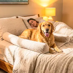 DenMate - On-Bed Dog Bed for Medium/Large Dogs (26x40), Stabilizing 100% Cotton Bolsters for Night Movement, Improves Comfort & Sleep for Dogs & Owners, Machine Washable Pet Mattress (Color)