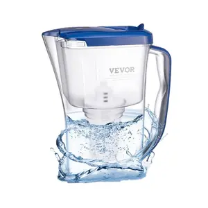 VEVOR Water Filter Pitcher, 9 Cup 5-Stage Water Filter Dispenser, Fast Filtration System with Filter Change Indicator, No BPA, Lasts 3 Months or 40 Gallons, Reduces Limescale, Lead, Chlorine, OdorsVEVOR Super Brand Day