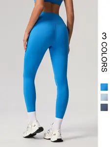 Women's Solid High Waist Sports Leggings, Athleisure Fitness Leggings, Athletic Leggings, Super High Waisted Casual Comfy Breathable Skinny Pants for Yoga Gym Workout Running, Ladies Sportswear for All Seasons, Womenswear