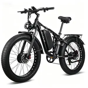 E·Bycco Dual Motor EBike, Peak 6000W, Upgraded 52V 32Ah Battery Electric Bike for Adults, Max 90Mile 40-45MPH E-Bike 26" Fat Tire sport and outdoor Electric Bicycles, Mountain AWD Ebikes, Hydraulic Disc Brake, Full Suspension
