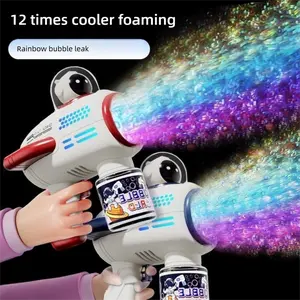 Automatic Handheld Electric Bubble Machine for Kids - Rich Foaming, Rainbow Bubbles, Leak-Resistant, Outdoor Water Gun Toy, Parent-Child Fun Gift (Wedding Party Use)