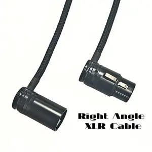 Braided Low Profile Adjustable Right Angle XLR Audio Cable, Suitable for Cameras, Microphones, Studio Equipment, 1 Piece，Black