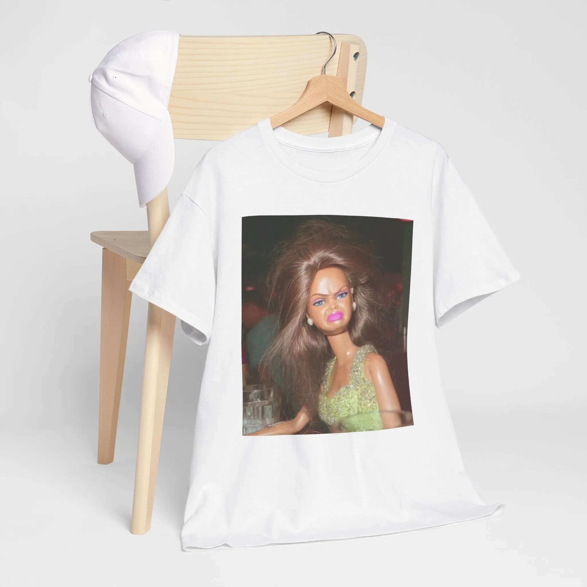 Vintage Doll Portrait Tee — Retro Glam Meme T-Shirt