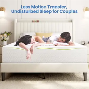 Yaheetech Queen Size Mattress Cooling Gel Memory Foam Mattress, Green Tea Bed Mattress in a Box, Medium Firm, 8/10/12 inch