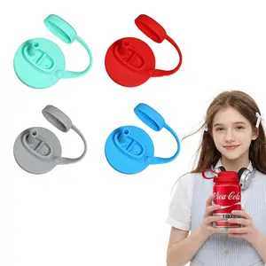4-Pack Silicone Soda Can Lids with Straw & Handle  Reusable Leakproof Drink Covers | No More Spills, Stays Fresh!