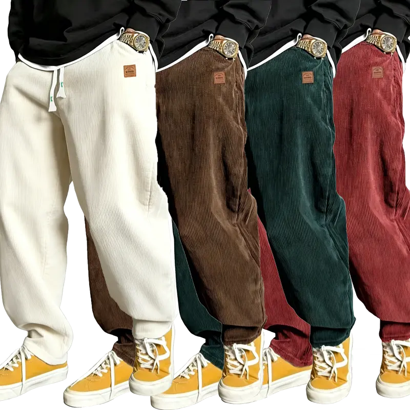 Men’s lightweight casual long pants for summer — loose fit, drawstring design, stylish, suitable for indoor gatherings and outdoor activities, minimalist design, comfortable to wear