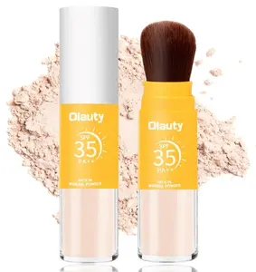 Mineral Powder Sunscreen for Face & Scalp, SPF 35, Brush on Sunscreen Setting Powder, Matte Oil Control Hair Sunscreen Face Powder, Lasting Lightweight Breathable