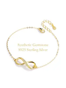 Eternal Love Gift for Girlfriend, Infinity Symbol Design, Fashionable Elegant Italian Style Bracelet, Silver Color Material