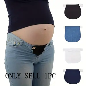 1pcs Pregnancy Must Haves Maternity Pants Extender - 1pc Women's Adjustable Elastic Maternity Belt Waist Extension - Large Size Casual Vintage Canvas