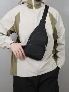 1PC Men's crossbody chest bag, single shoulder bag, Crossbody bum bag, solid color zipper closure, suitable for daily commuting, outdoor travel, business trips, men's chest bag