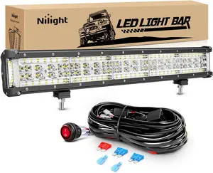 Nilight 22 Inch Side Shooter LED Light Bar Quadruple Row Spot Flood Combo Lights w/Wiring Kit for Fog Light Driving Light Work Light on Truck SUV ATV UTV Jeep High Performance dealsforyoudays